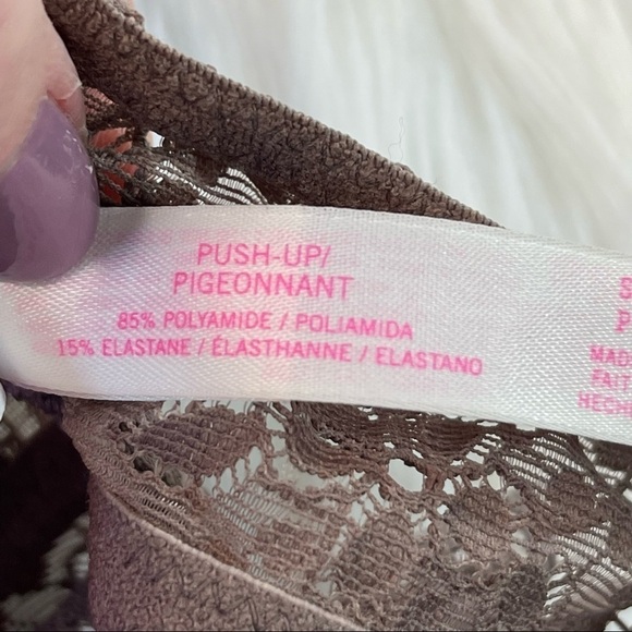 Pink Victoria’s Secret Lace High Neck Push-up Bralette small - Picture 11 of 13